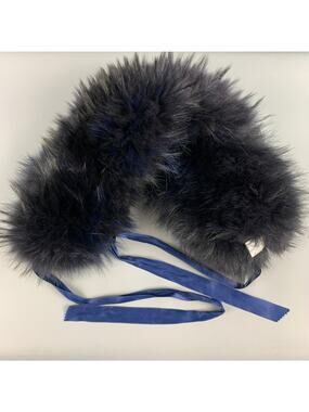 MAURIZIO PECORARO Black Blue Raccoon Fur Scarf